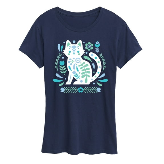 Instant Message - Scandinavian Cat - Women's Short Sleeve Graphic T-Shirt