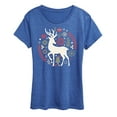 thumbnail image 1 of Instant Message - Scandinavian Christmas Deer - Women's Short Sleeve Graphic T-Shirt, 1 of 6