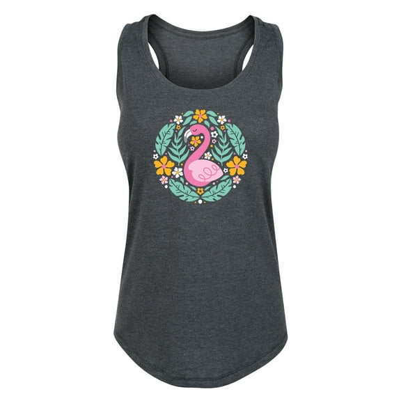 Instant Message - Scandinavian Flamingo - Ladies Racerback Graphic Tank