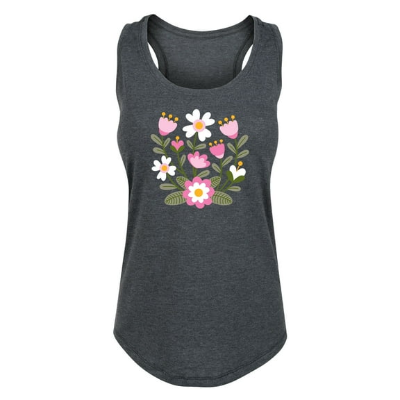 Instant Message - Scandinavian Flower Cluster - Women's Racerback Tank Top
