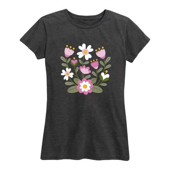 Instant Message - Scandinavian Flower Cluster - Women's Short Sleeve Graphic T-Shirt