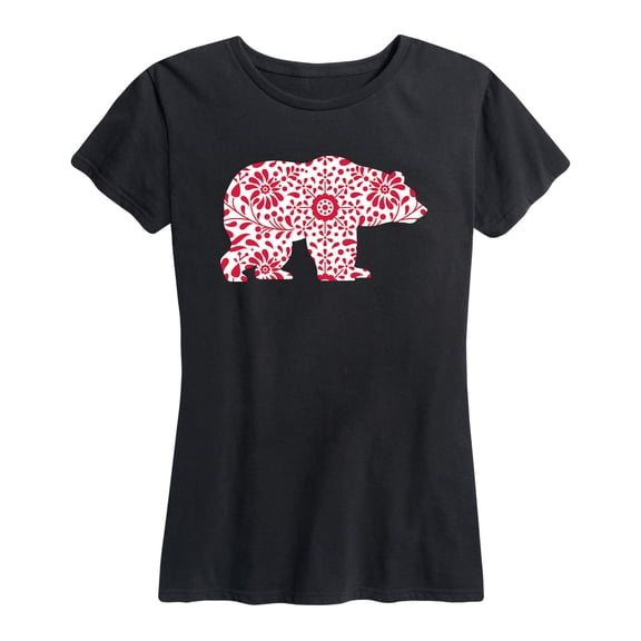 Instant Message - Scandinavian Pattern Bear - Women's Short Sleeve Graphic T-shirt