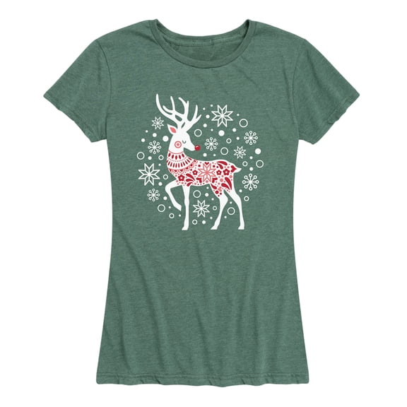 Instant Message - Scandinavian Reindeer - Women's Short Sleeve Graphic T-shirt