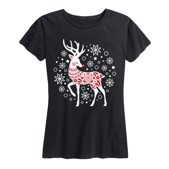 Instant Message - Scandinavian Reindeer - Women's Short Sleeve Graphic T-shirt