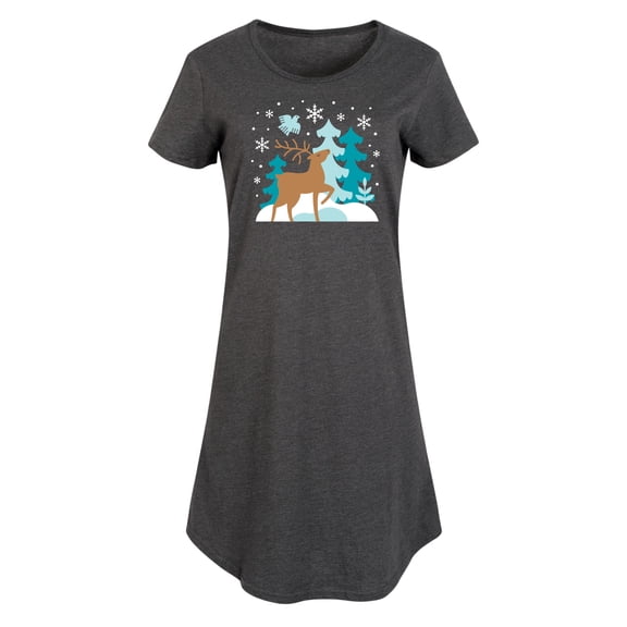 Instant Message - Scandinavian Winter Deer - Women's Any Way Dress