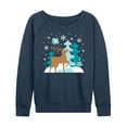 thumbnail image 1 of Instant Message - Scandinavian Winter Deer - Women's Lightweight French Terry Long Sleeve Shirt, 1 of 6