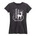 thumbnail image 1 of Instant Message - Scandinavian Winter Deer - Women's Short Sleeve Graphic T-shirt, 1 of 5