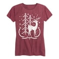 thumbnail image 1 of Instant Message - Scandinavian Winter Deer - Women's Short Sleeve Graphic T-shirt, 1 of 5