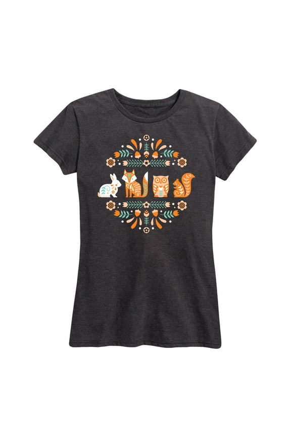 - Scandinavian Woodland Creatures - Women's Short Sleeve Graphic T-Shirt