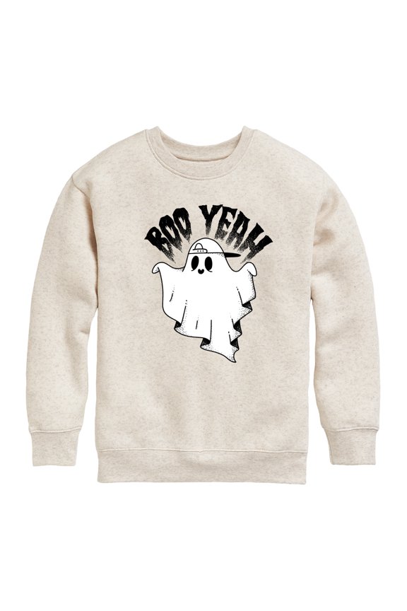 - Scary Cool Ghost Boo Yeah - Toddler & Youth Crewneck Fleece Sweatshirt