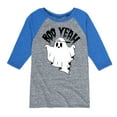 thumbnail image 1 of Instant Message - Scary Cool Ghost Boo Yeah - Toddler & Youth Raglan Graphic T-Shirt, 1 of 5