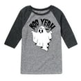 thumbnail image 1 of Instant Message - Scary Cool Ghost Boo Yeah - Toddler & Youth Raglan Graphic T-Shirt, 1 of 5