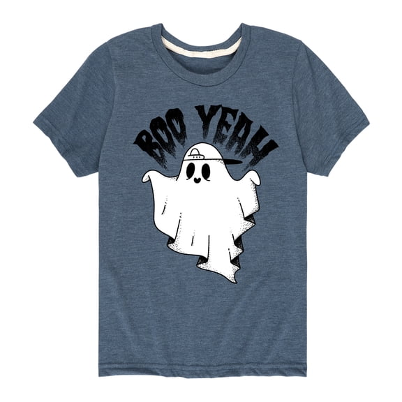 Instant Message - Scary Cool Ghost Boo Yeah - Toddler & Youth Short Sleeve Graphic T-Shirt