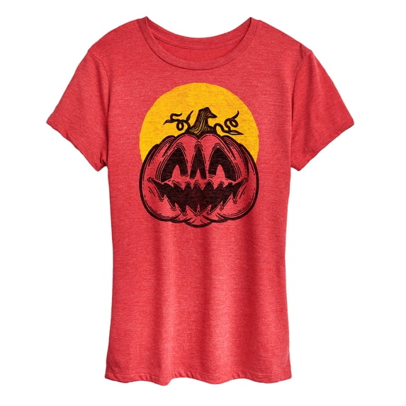 Instant Message - Scary Vintage Pumpkin  - Women's Short Sleeve Graphic T-Shirt