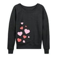 thumbnail image 1 of Instant Message - Scattered Hearts Side Hit - Ladies French Terry Long Sleeve Shirt, 1 of 5