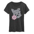 thumbnail image 1 of Instant Message - Schnauzer With Flower - Women's Short Sleeve Graphic T-Shirt, 1 of 5