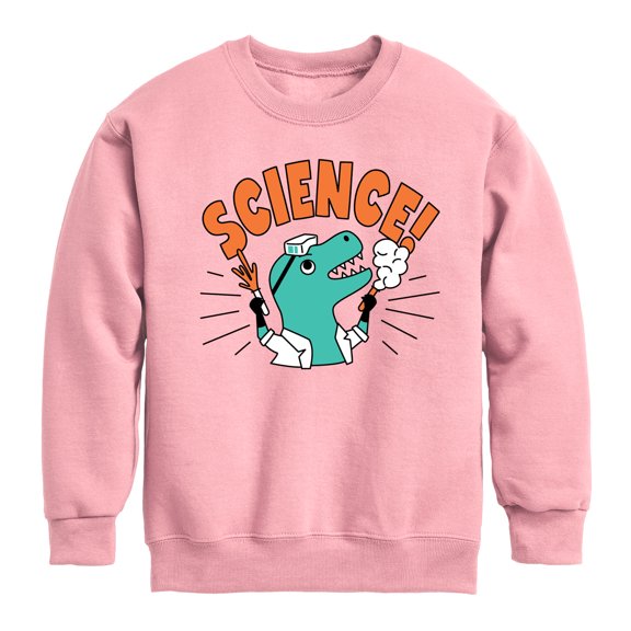 Instant Message - Science Dinosaur - Toddler & Youth Crewneck Fleece Sweatshirt