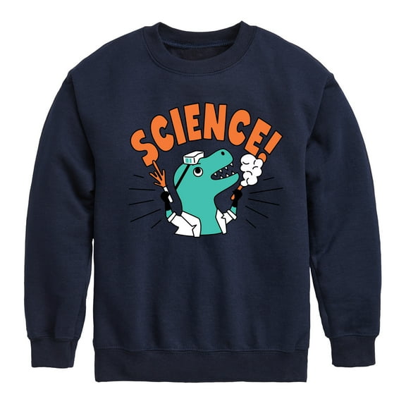 Instant Message - Science Dinosaur - Toddler & Youth Crewneck Fleece Sweatshirt