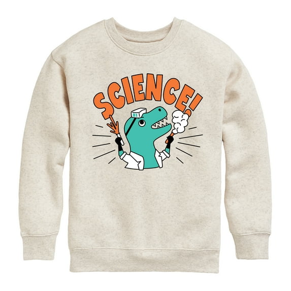 Instant Message - Science Dinosaur - Toddler & Youth Crewneck Fleece Sweatshirt