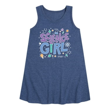 Instant Message - Science Girl - Kids Toddler & Youth Girls A-line Dress