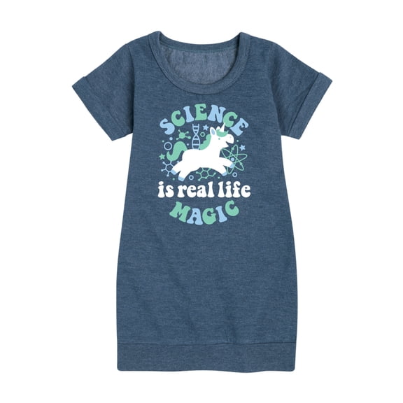 Instant Message - Science Is Real Life Magic Graphic Short Sleeve Fleece Dress