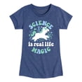 thumbnail image 1 of Instant Message - Science Is Real Life Magic - Toddler & Youth Girls Short Sleeve Graphic T-Shirt, 1 of 5