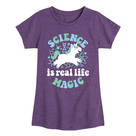 Instant Message - Science Is Real Life Magic - Toddler & Youth Girls Short Sleeve Graphic T-Shirt