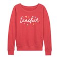 thumbnail image 1 of Instant Message - Script Teacher With Hearts - Women's Lightweight French Terry Pullover, 1 of 6