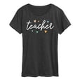 thumbnail image 1 of Instant Message - Script Teacher With Hearts - Women's Short Sleeve Graphic T-Shirt, 1 of 6