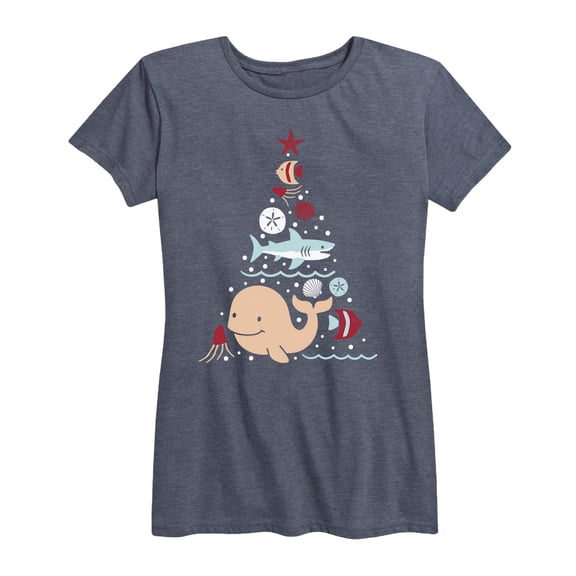 Instant Message - Sea Christmas Tree - Women's Short Sleeve Graphic T-Shirt