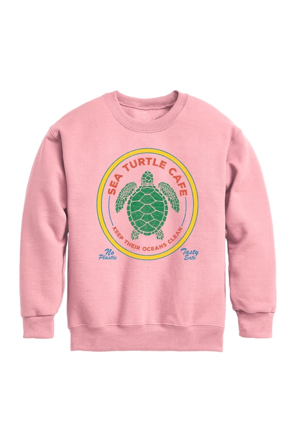 - Sea Turtle Cafe - Youth Boys Crew Fleece Sweatshirt
