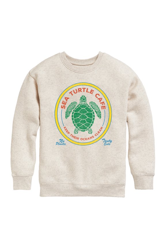- Sea Turtle Cafe - Youth Boys Crew Fleece Sweatshirt