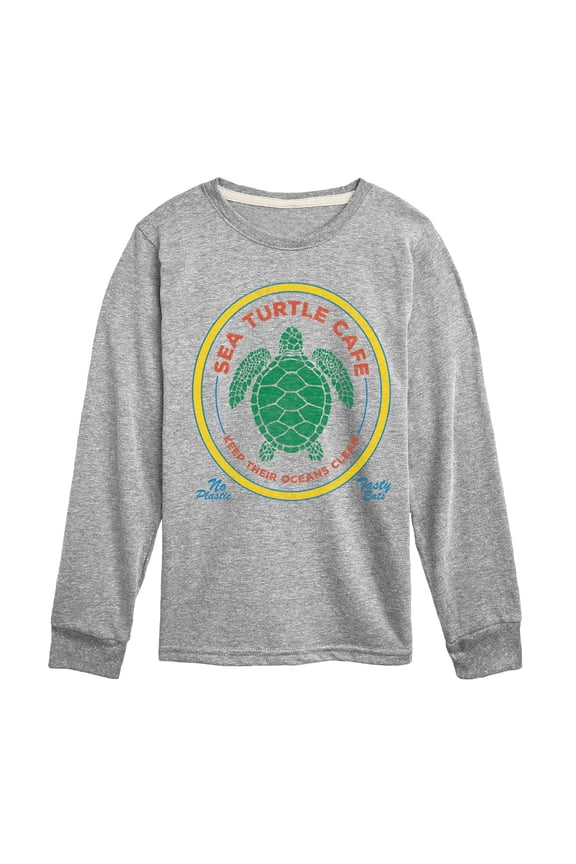 - Sea Turtle Cafe - Youth Boys Long Sleeve Graphic T-Shirt