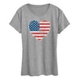 thumbnail image 1 of Instant Message - USA Flag Heart Short Sleeve Graphic T-Shirt, 1 of 5