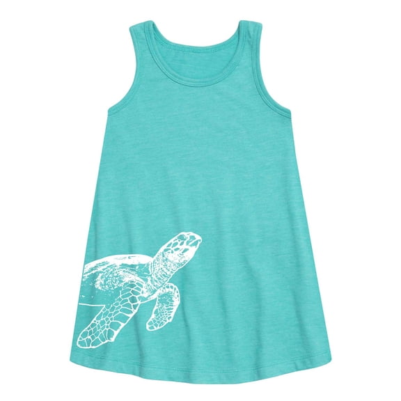 Instant Message - Sea Turtle - Toddler And Youth Girls Aline Dress