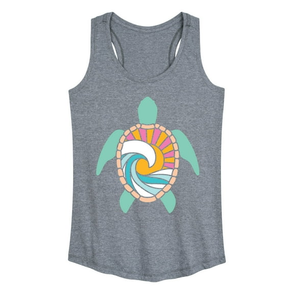 Instant Message - Sea Turtle Waves - Women's Racerback Tank