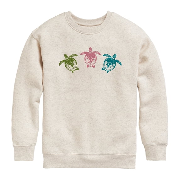 Instant Message - Sea Turtles Graphic Long Sleeve Fleece Sweatshirt
