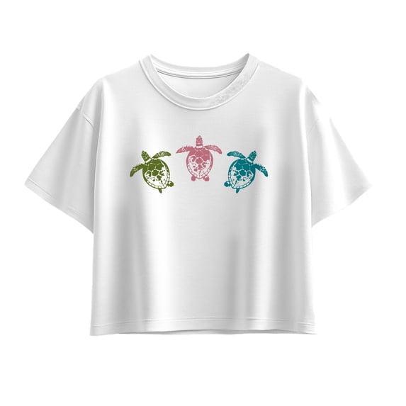 Instant Message - Sea Turtles - Youth Girls Boxy T-Shirt