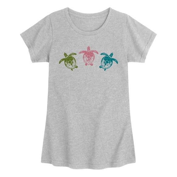 Instant Message - Sea Turtles - Youth Girls Fitted Short Sleeve T-Shirt