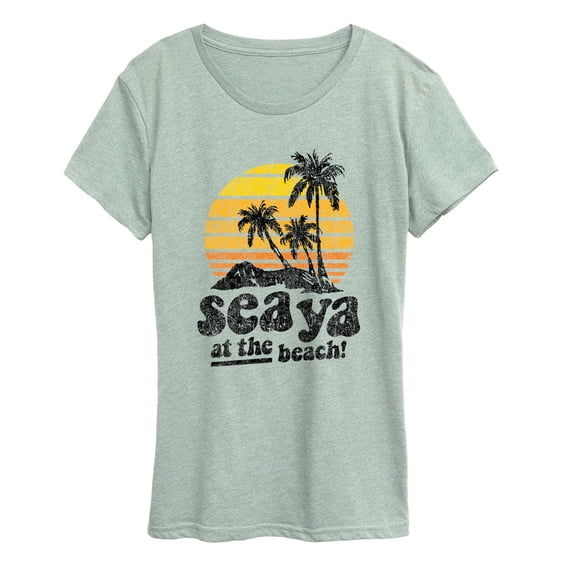 Instant Message - Sea Ya at the Beach - Women's Short Sleeve Graphic T-Shirt