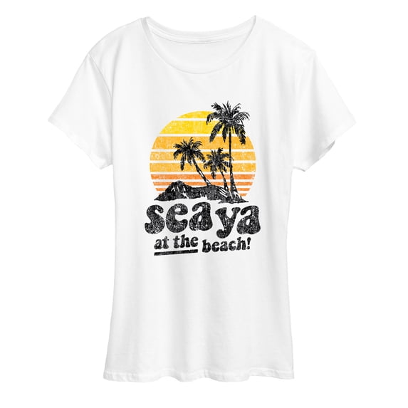 Instant Message - Sea Ya at the Beach - Women's Short Sleeve Graphic T-Shirt