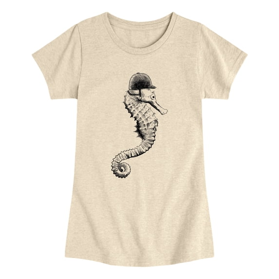 Instant Message - Seahorse Jockey Fitted Short Sleeve Graphic T-Shirt