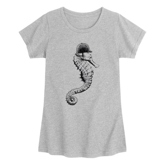 Instant Message - Seahorse Jockey Fitted Short Sleeve Graphic T-Shirt
