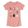 thumbnail image 1 of Instant Message - Seashell Grid - Youth Girls Fitted Short Sleeve T-Shirt, 1 of 5