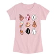 thumbnail image 1 of Instant Message - Seashell Grid - Youth Girls Fitted Short Sleeve T-Shirt, 1 of 5