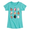 thumbnail image 1 of Instant Message - Seashell Grid - Youth Girls Fitted Short Sleeve T-Shirt, 1 of 5
