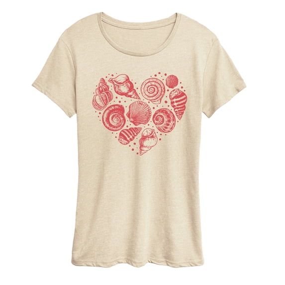 Instant Message - Seashell Heart Short Sleeve Graphic T-Shirt