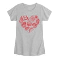 thumbnail image 1 of Instant Message - Seashell Heart - Youth Girls Fitted Short Sleeve T-Shirt, 1 of 4