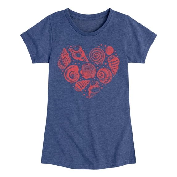 Instant Message - Seashell Heart - Youth Girls Fitted Short Sleeve T-Shirt