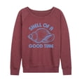 thumbnail image 1 of Instant Message - Seashell - Shell of a Good Time - Women's Lightweight French Terry Long Sleeve Shirt, 1 of 6